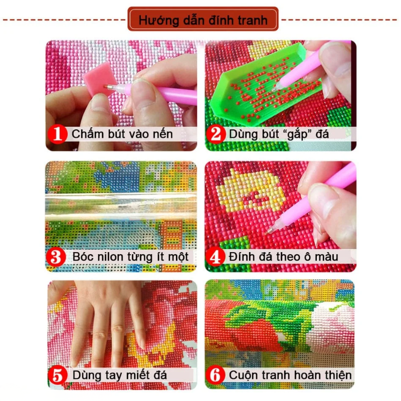 các bước làm tranh đính đá