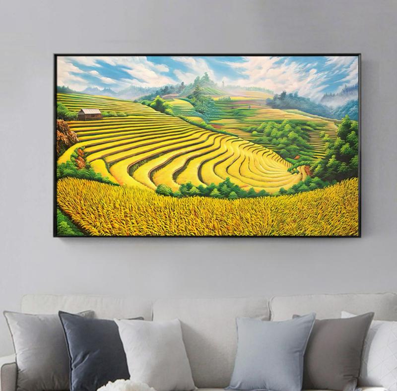 Tranh ruộng bậc thang đẹp treo phòng khách