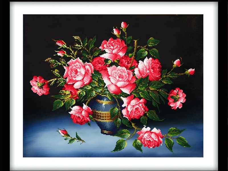 Tranh đính đá hoa hồng