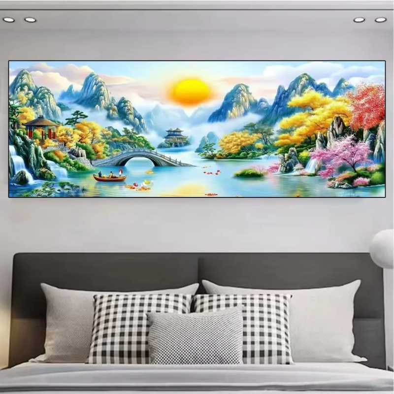 Tranh đính đá phong cảnh sơn thủy hữu tình