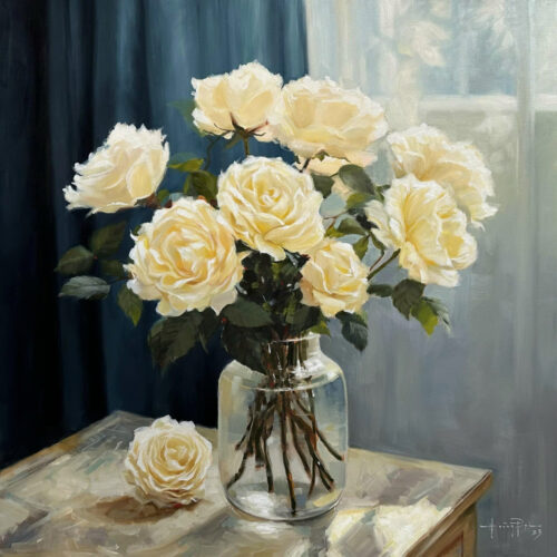 Hoa Hồng Và Chiếc Rèm Xanh