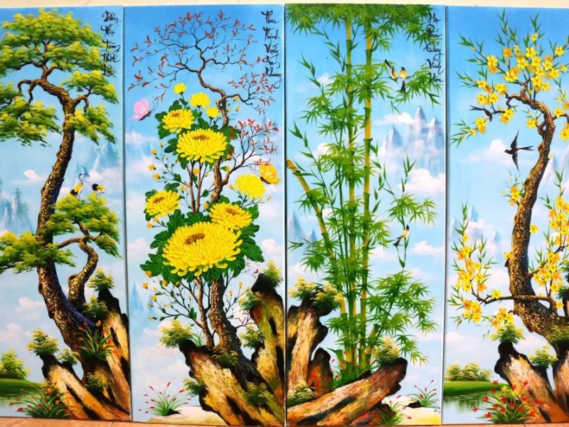 Phương pháp chọn tranh Tùng Cúc Trúc Mai chất lượng