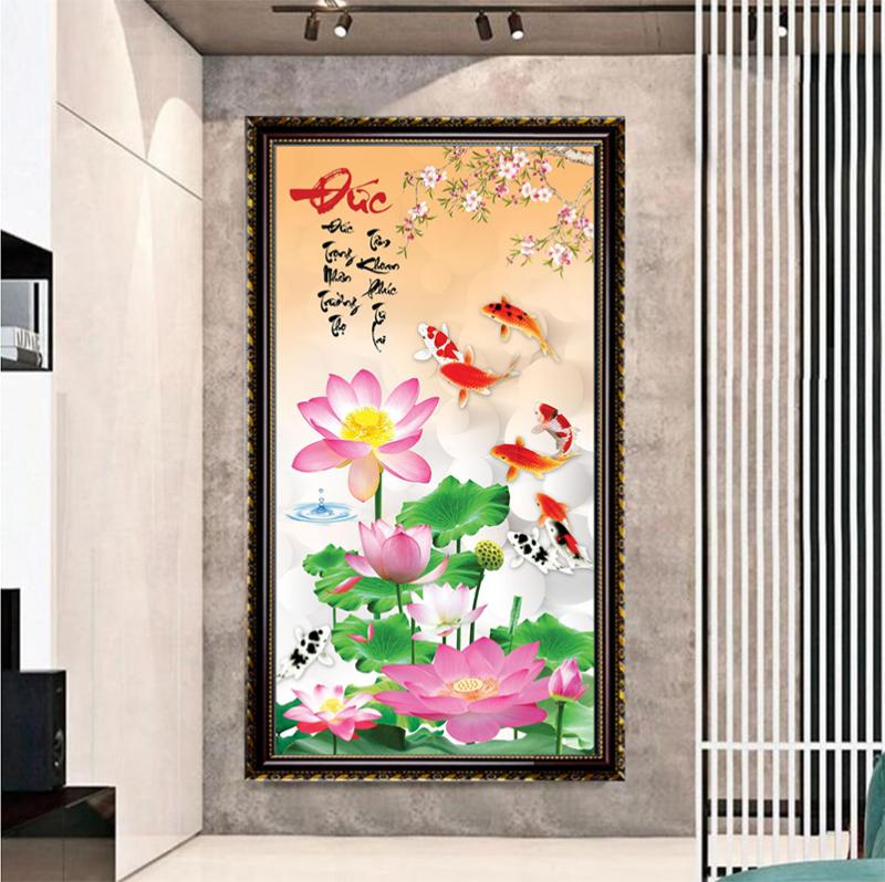 Tranh Canvas “Cửu Ngư Quần Hội” mang đến cuộc sống sung túc, lâu dài
