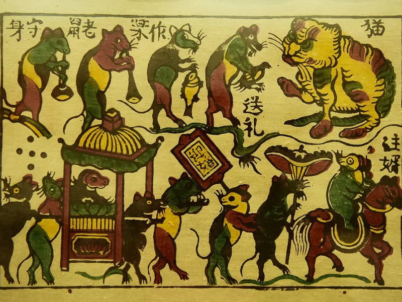 Tranh dân gian Đông Hồ Đám Cưới Chuột