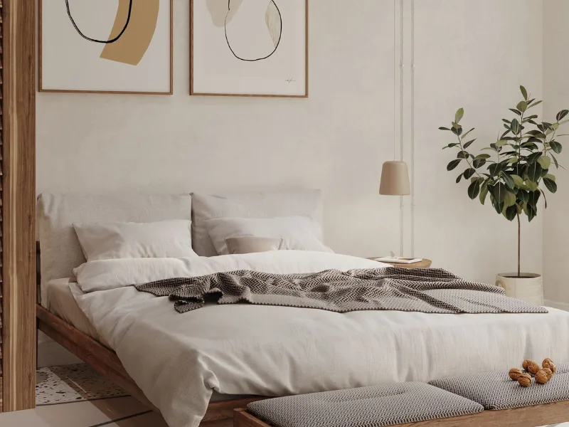 Tranh dán tường phòng ngủ phong cách Bắc Âu