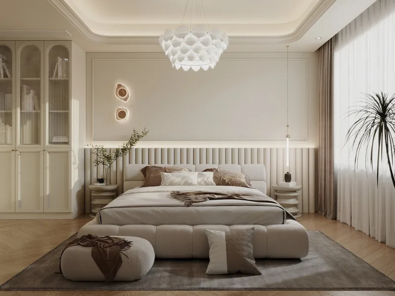 Tranh dán tường phòng ngủ theo phong cách tinh tế, trang nhã