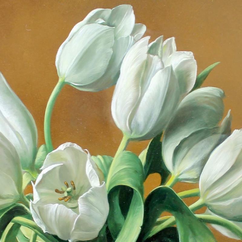 Tranh những đóa tulip trắng tinh khôi