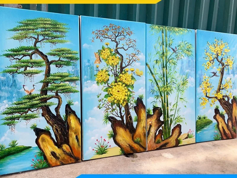 Treo tranh tứ quý Tùng Cúc Trúc Mai nên kiêng điều gì