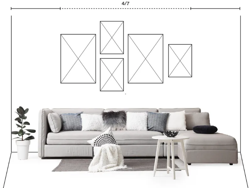 Vị trí và tỉ lệ treo tranh hợp lý