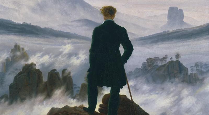 Wanderer above the Sea of Fog là tác phẩm nói về người đàn ông đứng trên đỉnh núi quay lưng lại với biển sương mù dày đặc