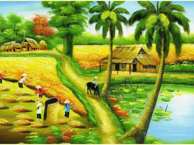 Ý nghĩa về mặt phong thủy của tranh làng quê