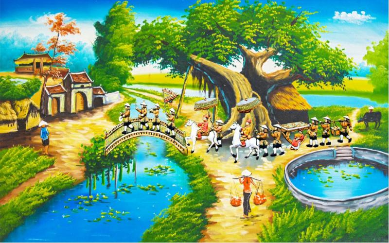 Bức tranh vinh quy bái tổ làng quê