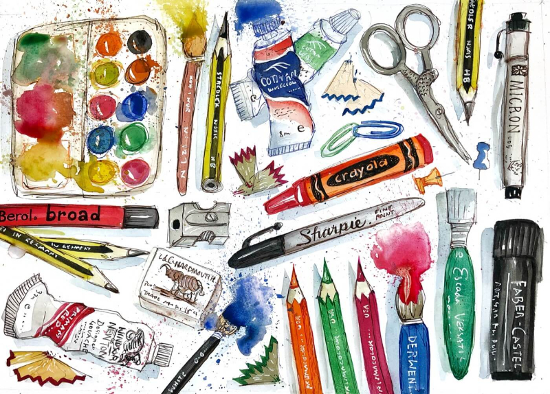 Chuẩn bị dụng cụ vẽ