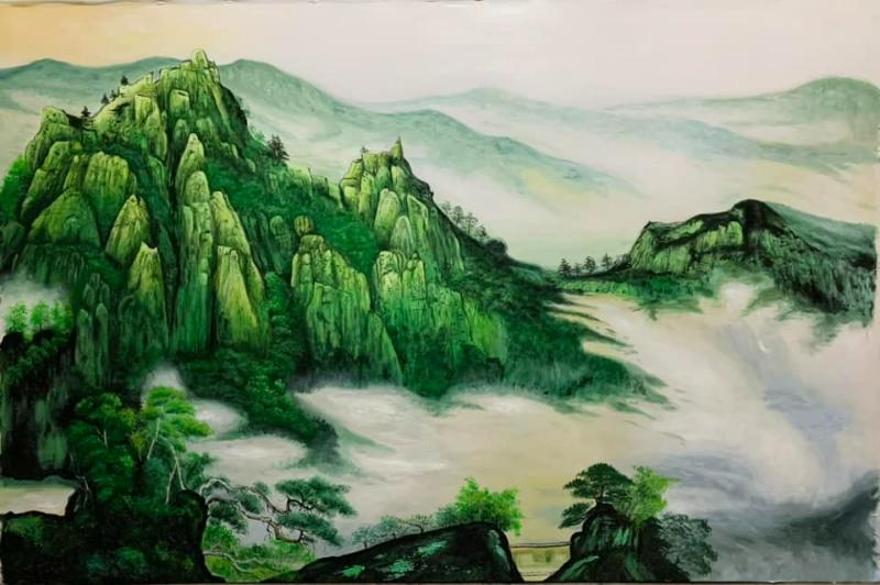 Gia chủ mệnh Mộc nên treo tranh màu xanh lá