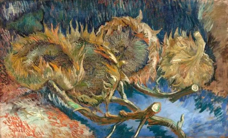 Bức tranh 4 bông hoa hướng dương cắt rời Van Gogh