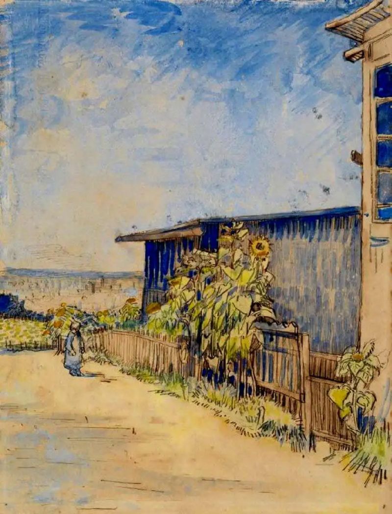 Bức tranh cây hoa hướng dương trồng cạnh nhà của Van Gogh