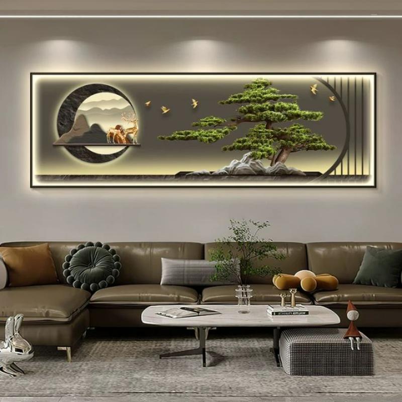 Tranh điện treo tường đèn LED treo phòng khách