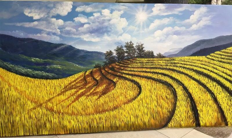 98+ Tranh ruộng bậc thang mùa lúa chín - Ý nghĩa phong thủy 13 Tranh sơn dầu phong cảnh tây bắc ruộng bậc thang