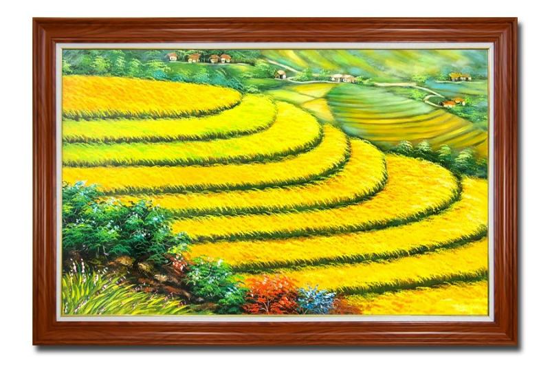 Tranh sơn dầu ruộng bậc thang