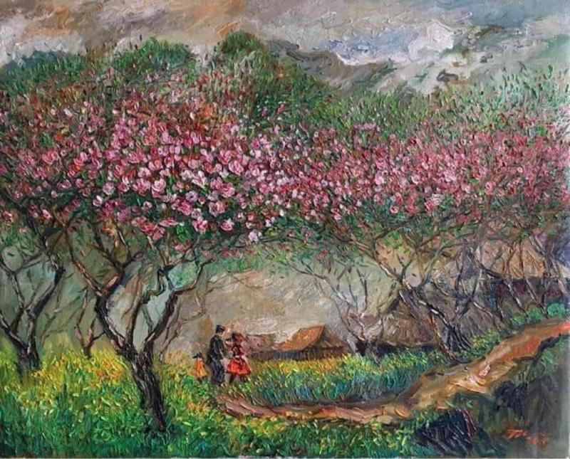 Khung cảnh mùa xuân Tây Bắc rực rỡ dưới cánh đồng hoa đào nở rộ