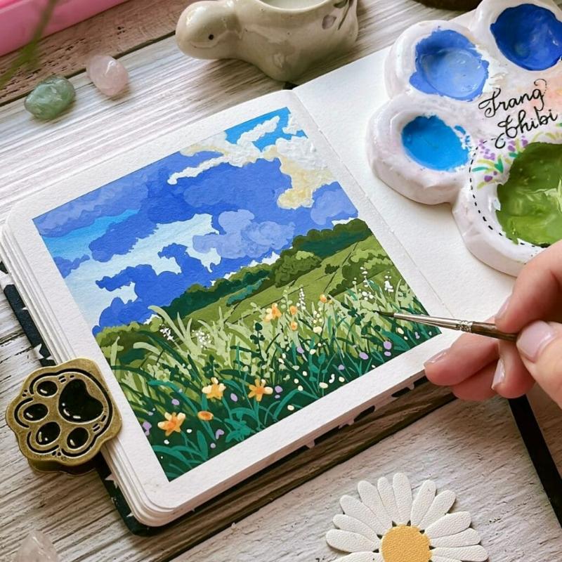 Các chất liệu trong tranh phong cảnh phổ biến và chọn phù hợp 8 Màu Pastel