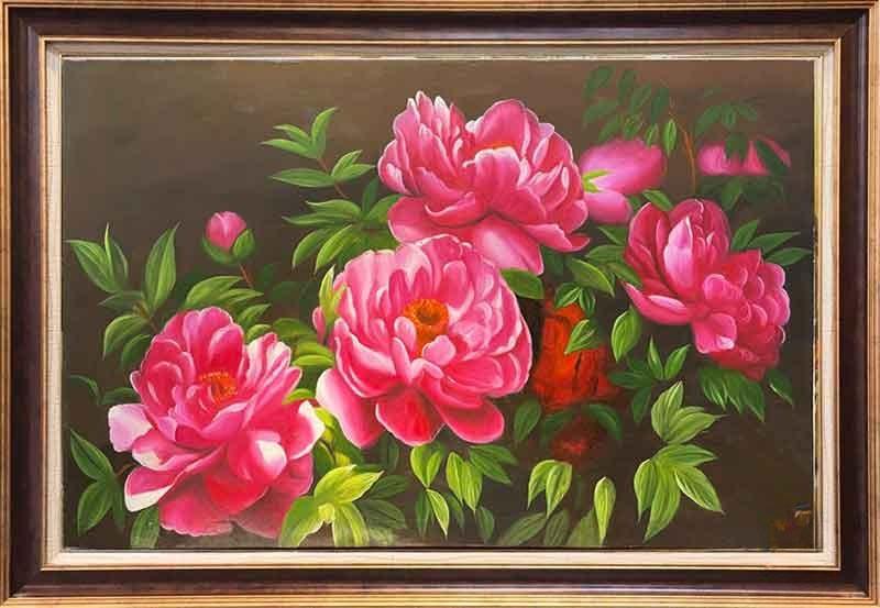 Một trong những dòng tranh được ưa chuộng là tranh sơn dầu với màu sắc tươi sáng