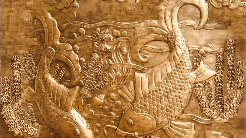 Top 99+ Mẫu Tranh Phù Điêu xi măng đắp nổi cho phòng khách 9 Tranh Phù Điêu Cá Chép tượng trưng tài lộc và may mắn