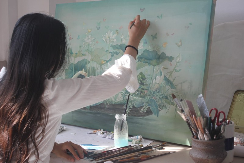 Quy trình và kỹ thuật vẽ tranh lụa