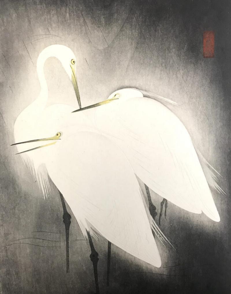 Tác phẩm “Two White Herons” – Ohara Koson