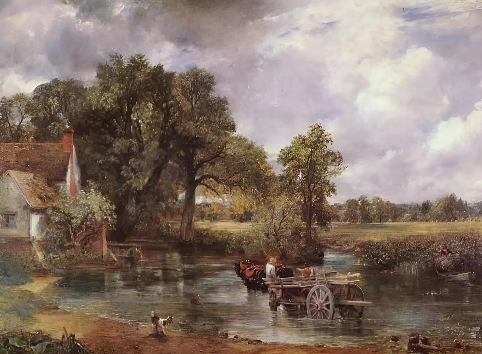 the-hay-wain-la-buc-tranh-canh-dong-que-binh-yen-ben-bo-song-stour-o-suffolk