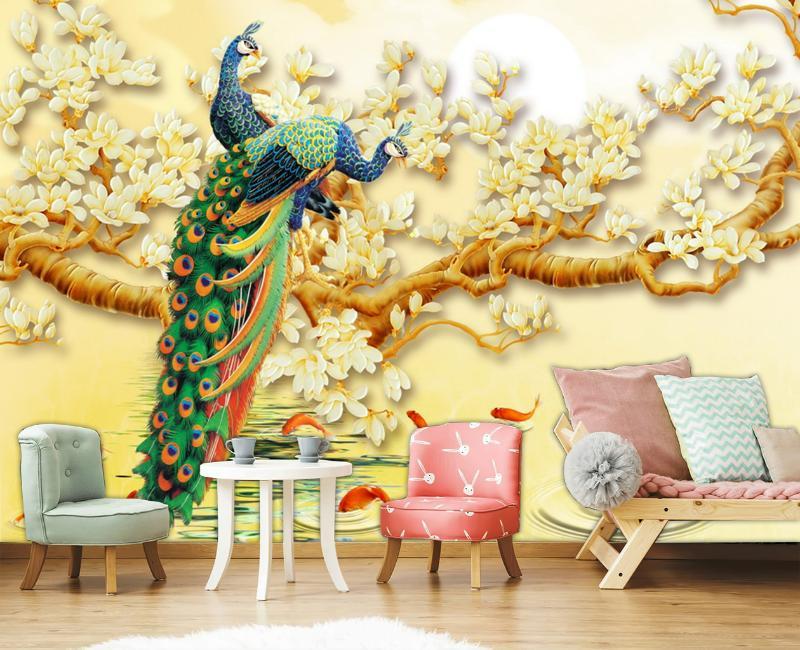 Tranh 3D giả ngọc phòng khách tranh công phượng