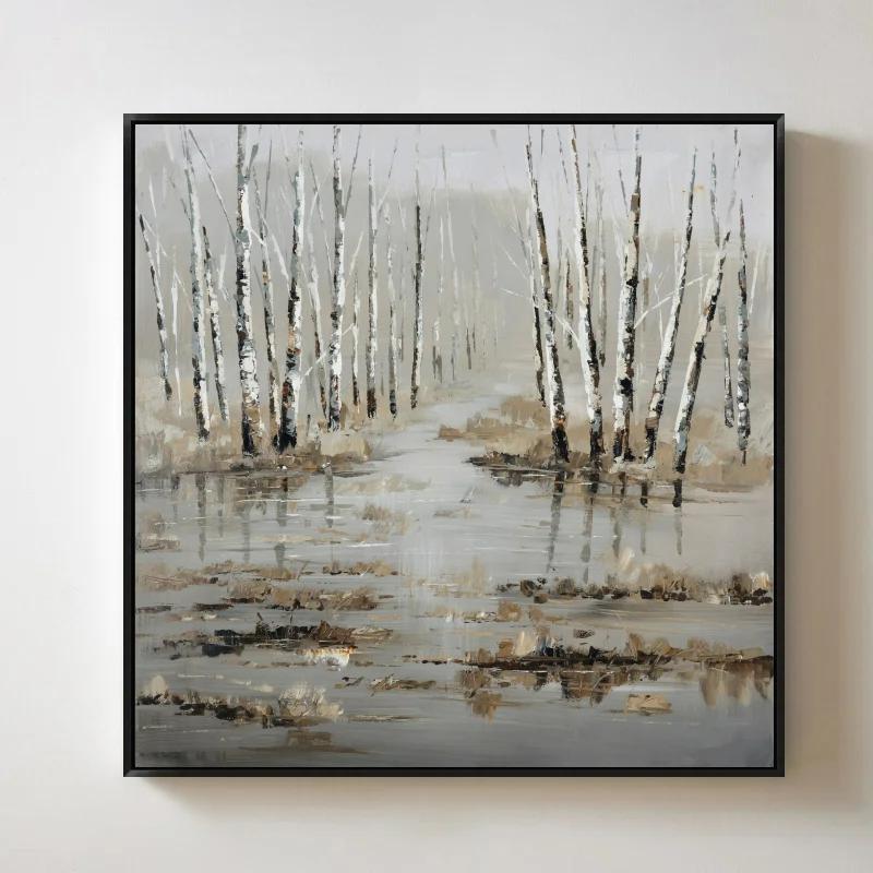 Bức tranh canvas miêu tả con rừng cây tạo cảm giác mát mẻ