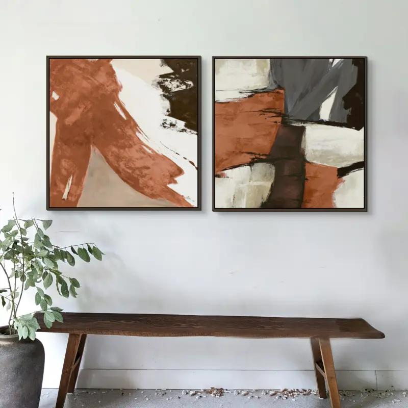 Tranh Canvas trừu tượng sắc nâu