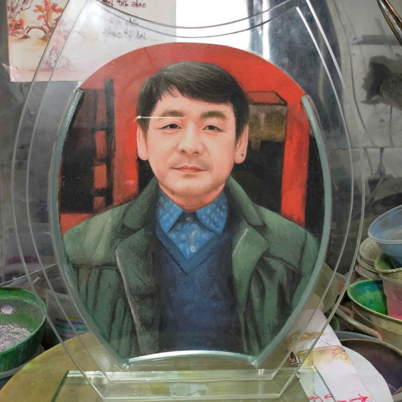 Tranh cát chân dung người đàn ông trung niên