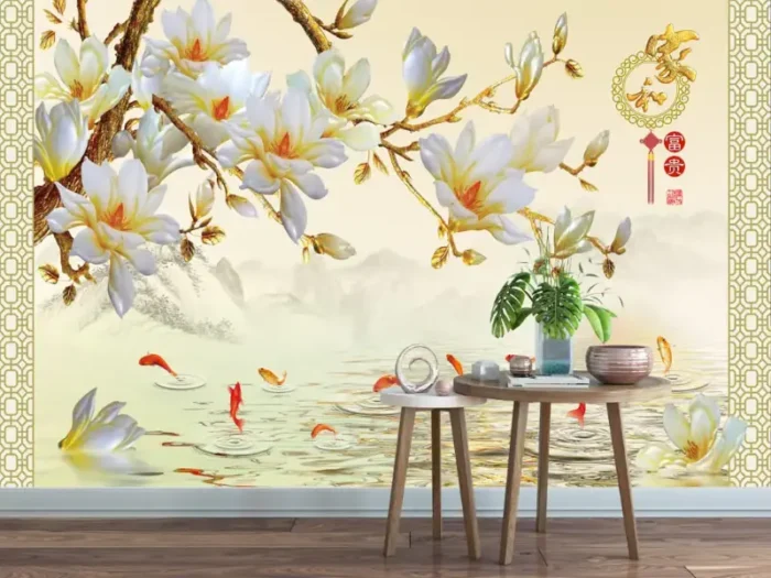 Tranh 5D xanh lá hoặc sơn thủy hợp nhà hướng Đông Đông Nam