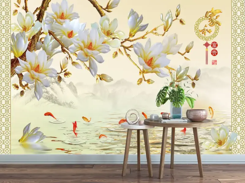 Tranh 5D xanh lá hoặc sơn thủy hợp nhà hướng Đông Đông Nam
