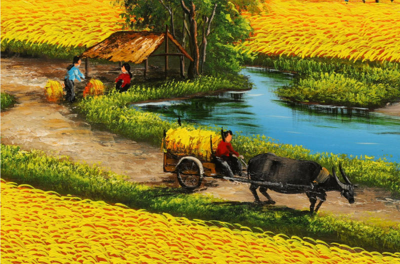 Bức tranh đồng quê mua thu