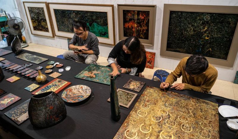 Quy trình tạo nên một bức tranh Hàng Trống