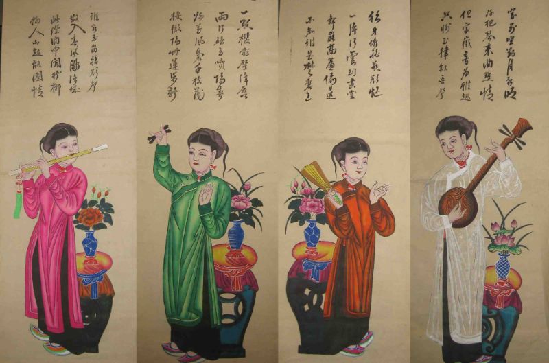 Bức tranh Tố Nữ phong cách Hàng Trống