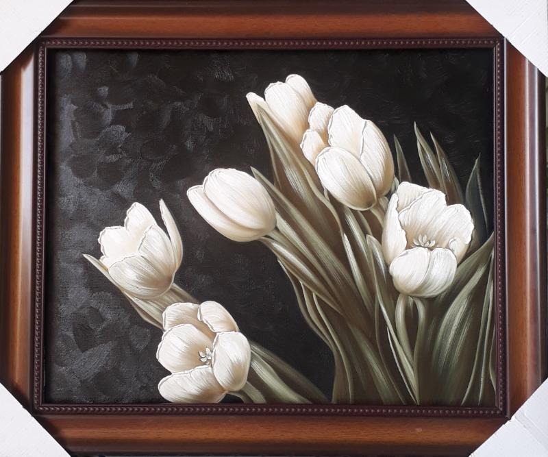 Tranh sơn dầu hoa tulip