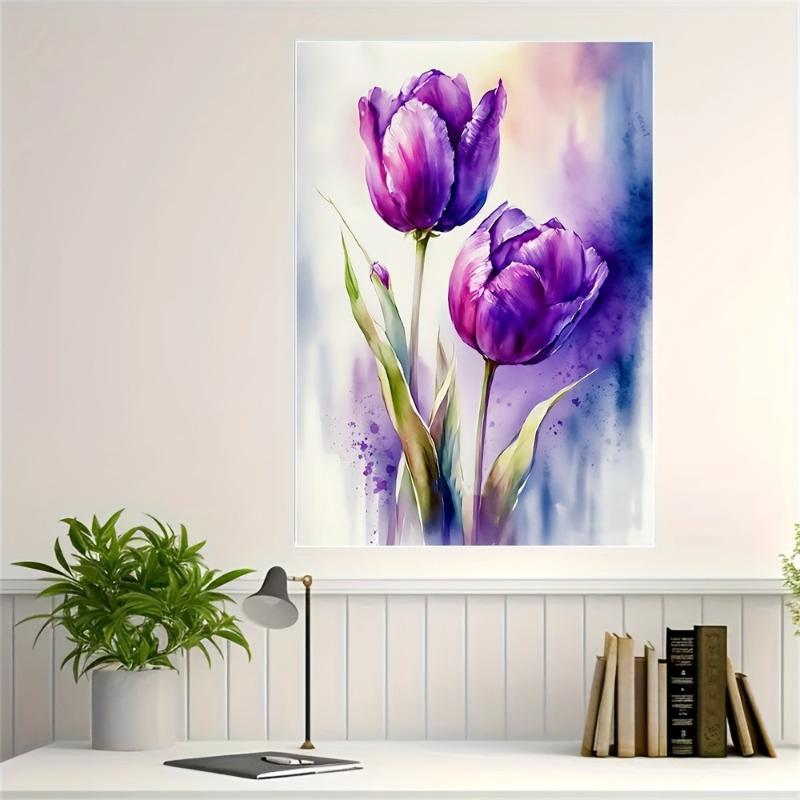 Bức tranh hoa tulip tím
