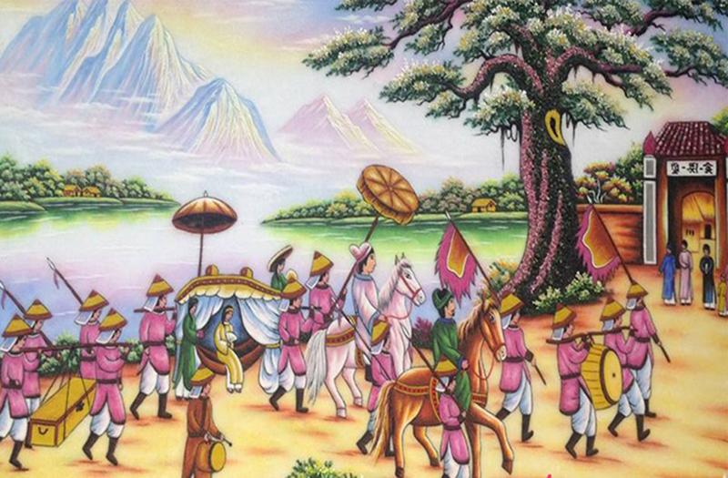 Tranh quê hương in Canvas