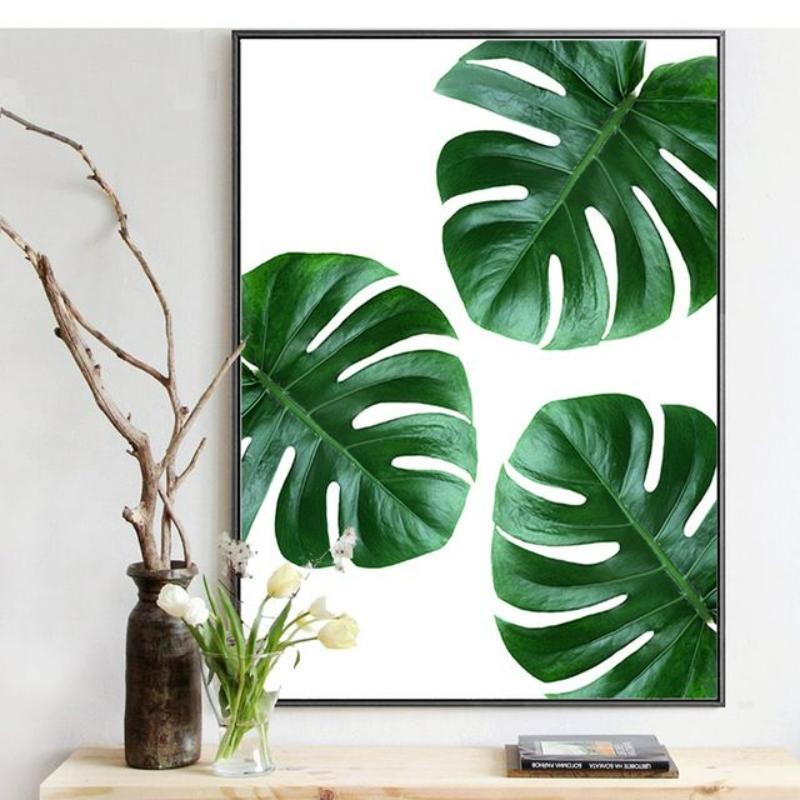 Tranh lá Monstera là một trong những mẫu tranh lá được yêu thích nhờ vẻ đẹp hiện đại và độc đáo
