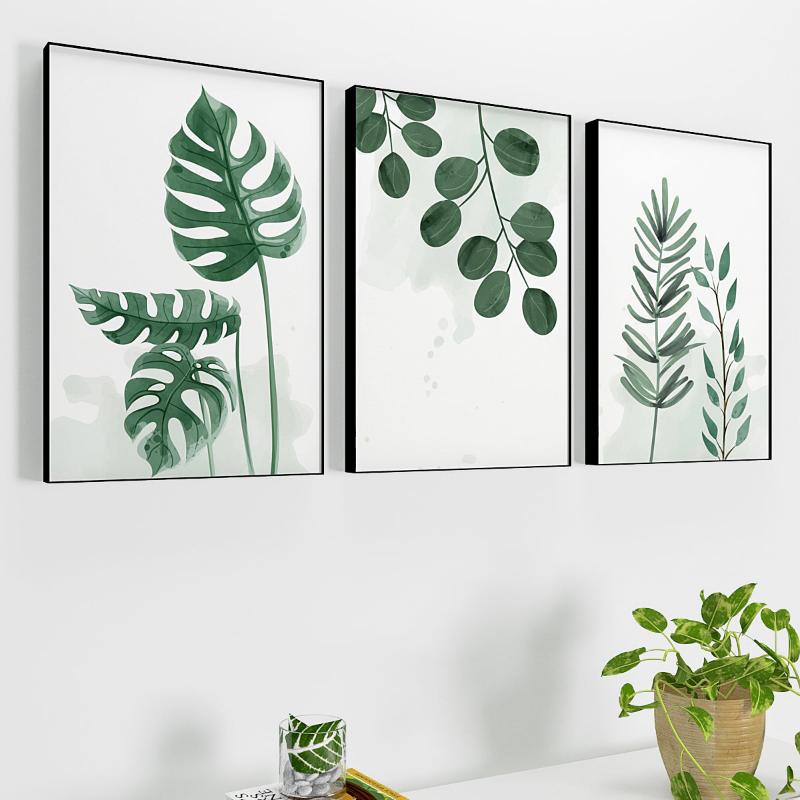 Tranh lá in vải canvas sử dụng hình ảnh lá cây được in trực tiếp lên vải canvas bằng công nghệ in hiện đại