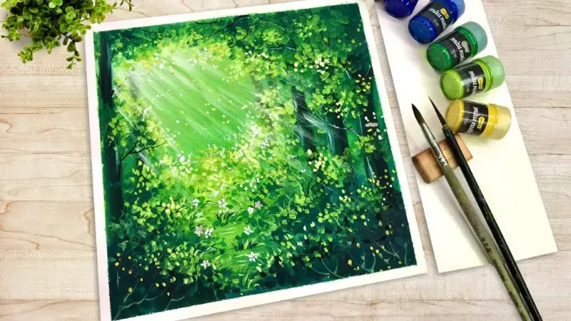 Tranh phong cảnh màu nước mang đến cảm giác thư giãn và chiều sâu tự nhiên