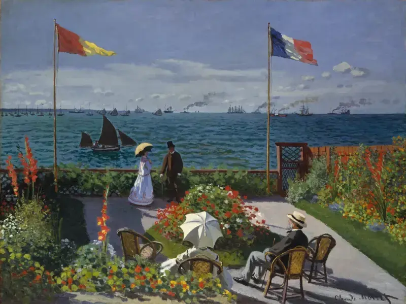 Garden at Sainte-Adresse tái hiện khung cảnh hè thanh bình bên bờ biển Pháp