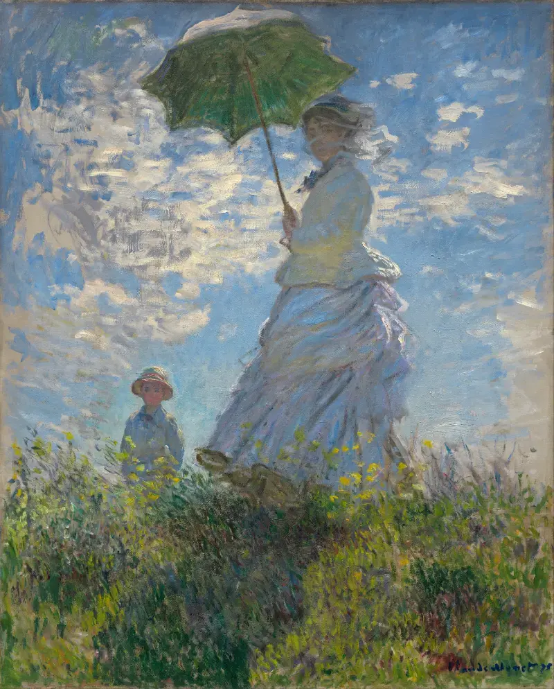 Woman with a Parasol ghi lại khoảnh khắc dịu dàng giữa thiên nhiên gió lộng