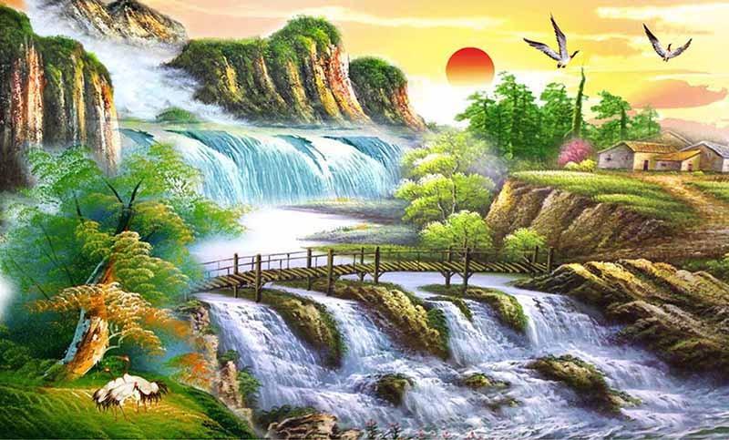Tranh phong thủy sơn thủy hữu tình