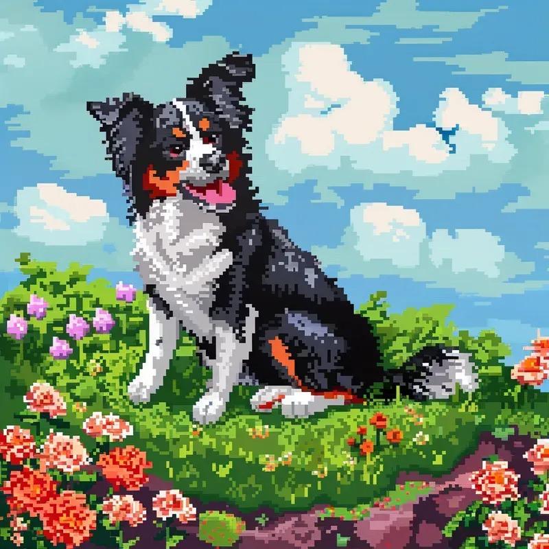 Tranh pixel chó
