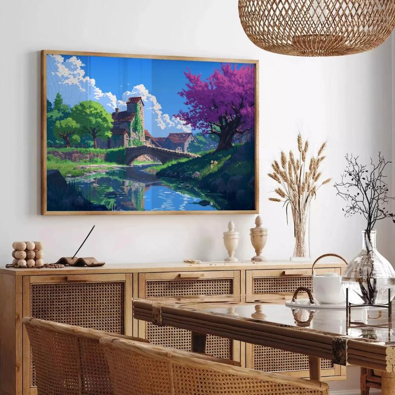 Khung cảnh thiên nhiên trong tranh pixel